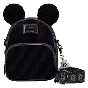 Loungefly Mickey Mouse Classic Corduroy Convertible Mini Backpack& Crossbody Bag